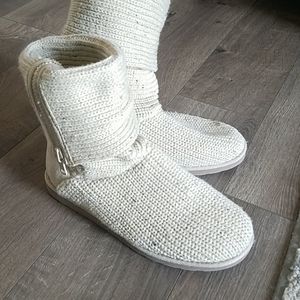 Woven Slouch Boots